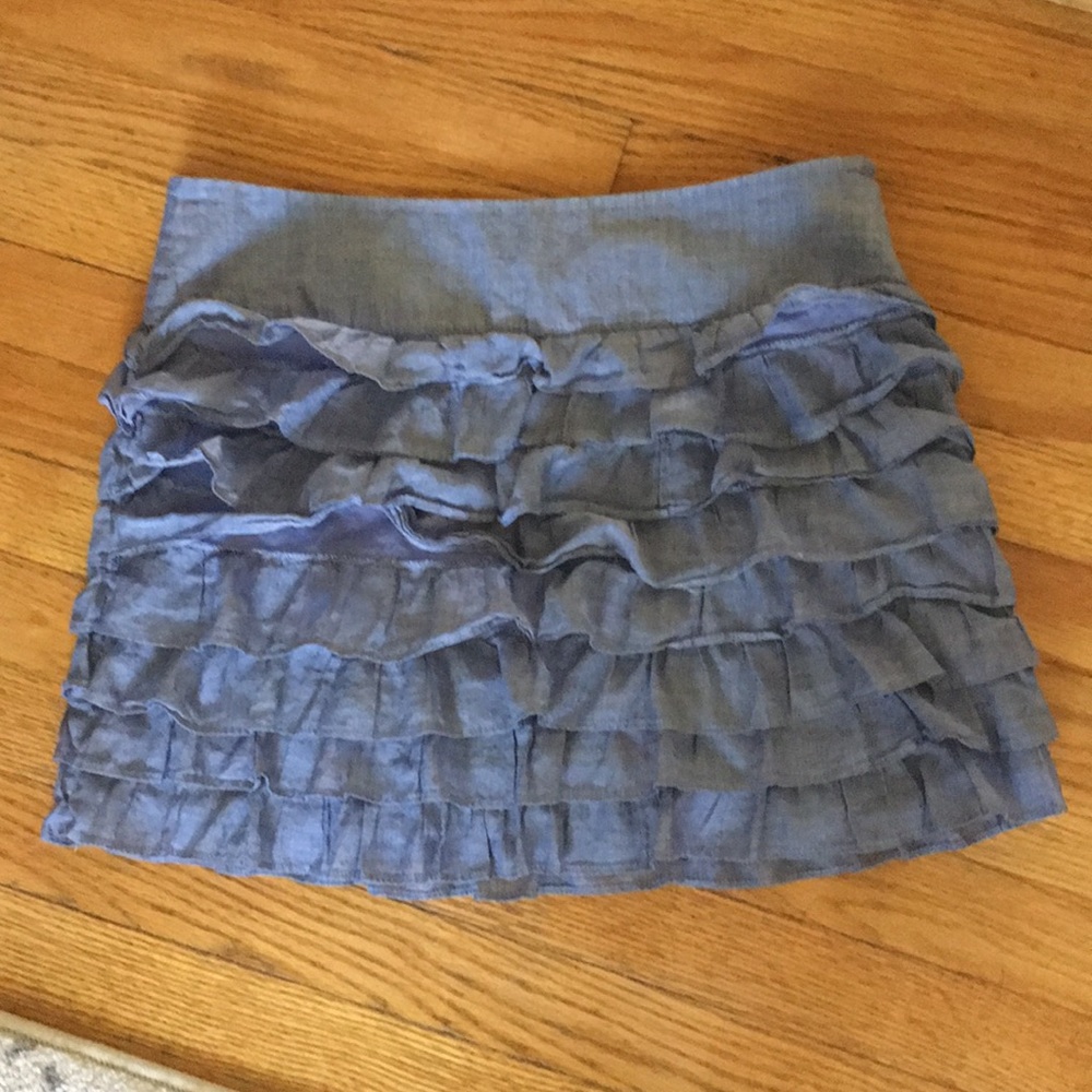 Ruffled blue skirt